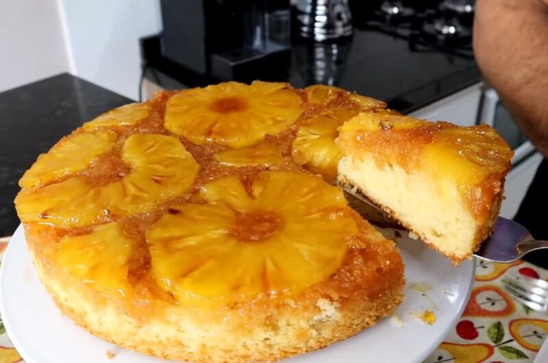 Gekarameliseerde ananascake